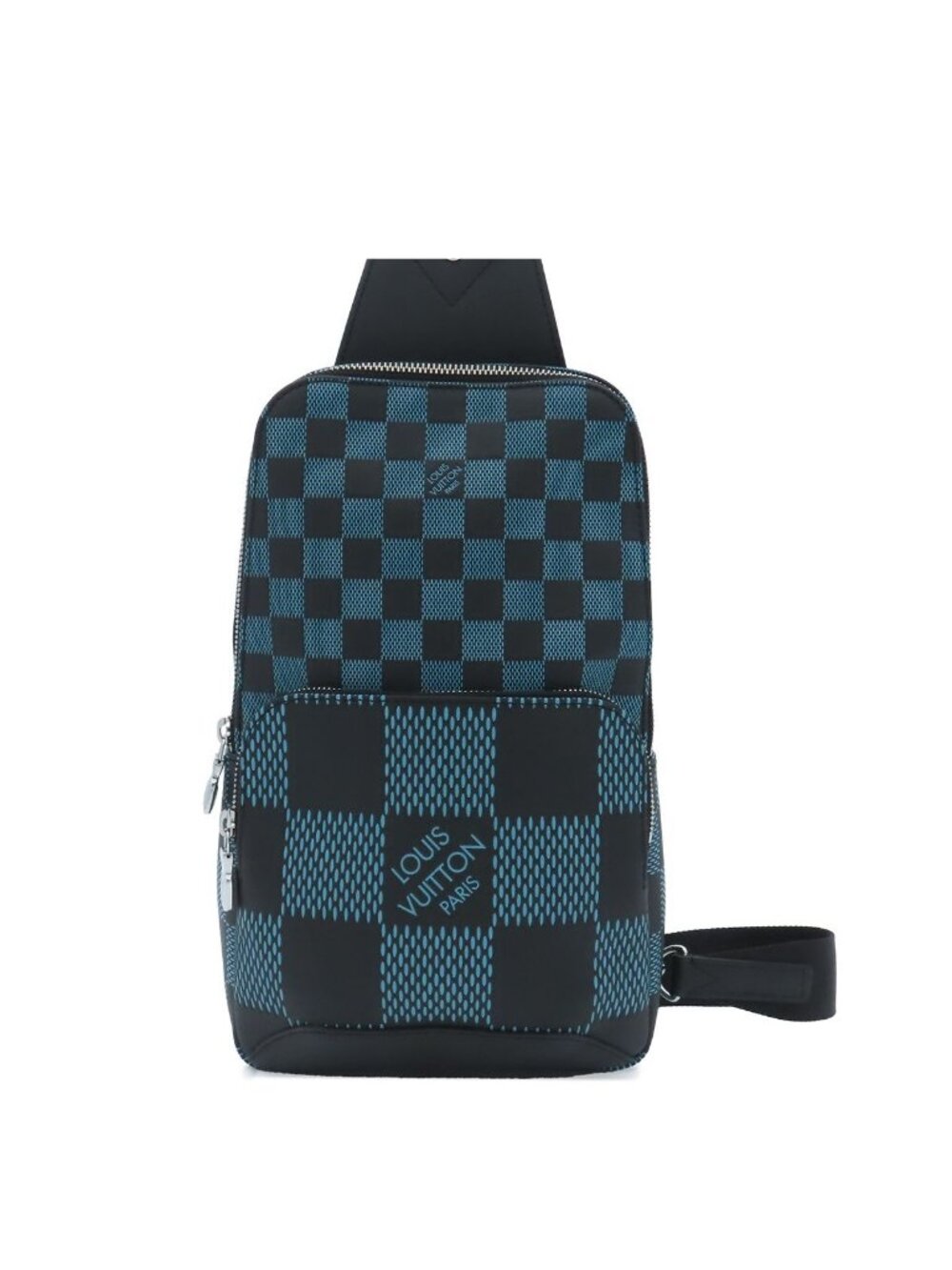 Louis Vuitton Avenue Sling Bag Black Aqua Green Damier Infini